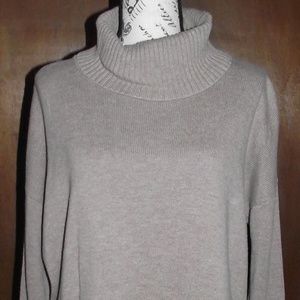 H by Halston Taupe Cowl Neck Sweater (M)